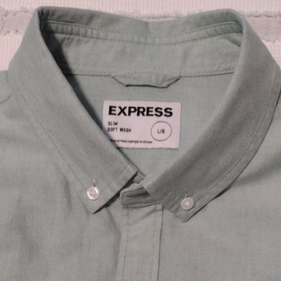 Express Men's Slim Soft Wash Oxford Long Sleeve Shirt - Picture 5 of 6